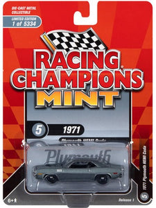 1:64 1971 Plymouth Hemi Cuda -- Winchester Gray Metallic -- Racing Champions