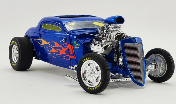 1:18 1934 Ford Blown Altered Coupe -- Blue w/Flames 1:18 1934 Ford Blown Altered Coupe -- Blue w/Flames