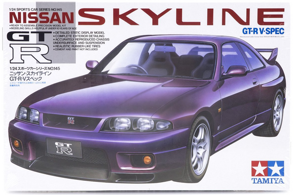1:24 Nissan Skyline R33 GT-R V-Spec -- PLASTIC KIT -- Tamiya 24145