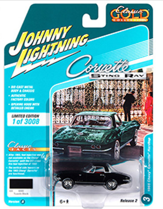 1:64 1965 Chevrolet Corvette Hardtop -- Tuxedo Black -- Johnny Lightning