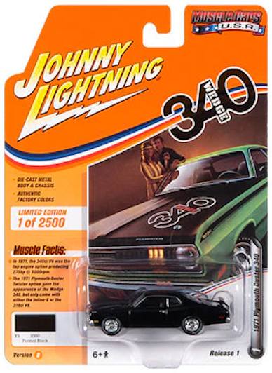1:64 1971 Plymouth Duster 340 -- Formal Black -- Johnny Lightning