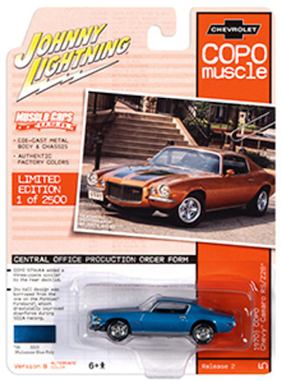 1:64 1970 ½ Chevrolet COPO Camaro RS/Z28 - Mulsanne Blue Poly - Johnny Lightning