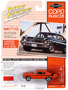1:64 1970 Chevrolet COPO Yenko Deuce Nova -- Hugger Orange -- Johnny Lightning