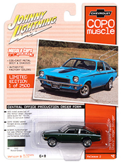 1:64 1971 Chevrolet COPO Yenko Vega Stinger -- Hornet Green -- Johnny Lightning