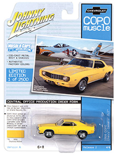 1:64 1969 Chevrolet COPO Camaro ZL1 -- Daytona Yellow -- Johnny Lightning