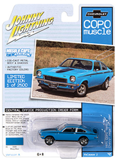 1:64 1971 Chevrolet COPO Yenko Vega Stinger -- Wasp Blue -- Johnny Lightning