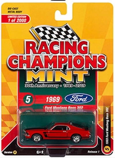 1:64 1969 Ford Mustang Boss 302 -- Red -- Johnny Lightning