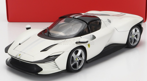 1:18 Ferrari Daytona SP3 Spider -- White/Black -- Bburago Signature Series