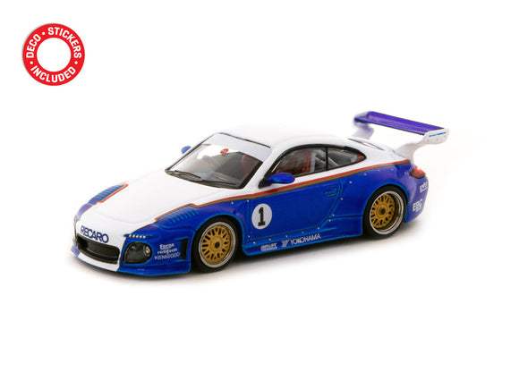 1:64 Porsche 997 Old & New -- Blue / White -- Tarmac Works