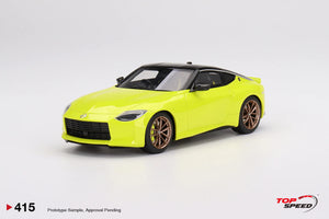 1:18 Nissan Fairlady Z Proto Spec 2023 -- Ikazuchi Yellow -- TopSpeed Model