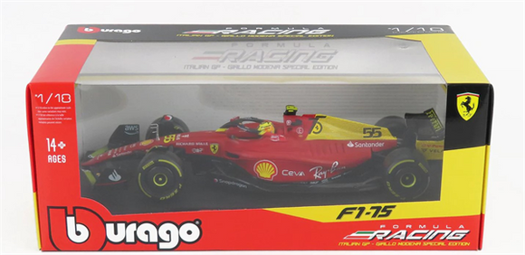 1:18 2022 Carlos Sainz -- Italian GP -- #55 Scuderia Ferrari F1-75 -- Bburago F1