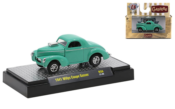 1:64 1941 Willys Coupe Gasser -- Green -- M2 Machines