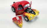 1:18 1941 Willys Gasser -- Red w/Yellow Flames -- ACME