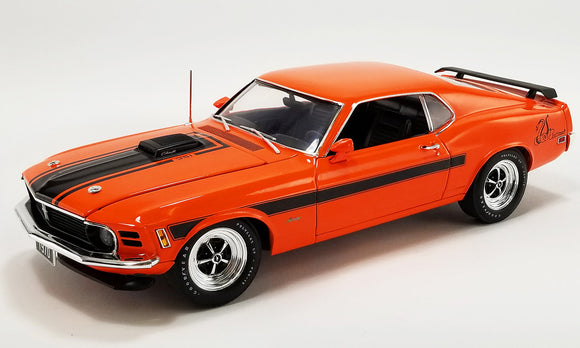 1:18 1970 Ford Mustang Mach 1 Sidewinder Special -- Calypso Coral Orange -- ACME
