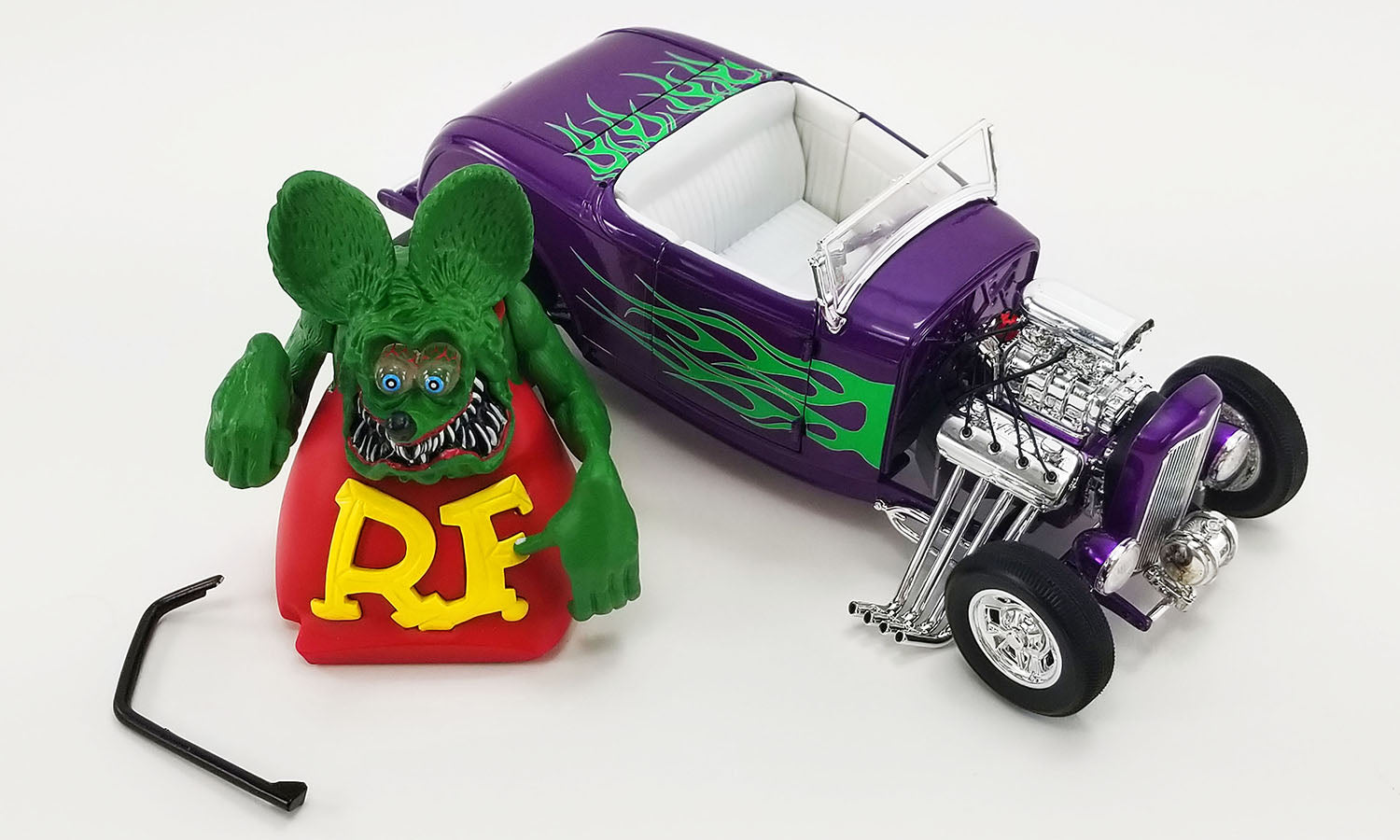 1:18 1932 Ford Blown Roadster -- Purple w/Rat Fink Figurine -- ACME Ho