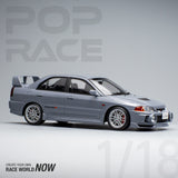 (Pre-Order) 1:18 Mitsubishi Evolution 4 -- Silver -- Pop Race