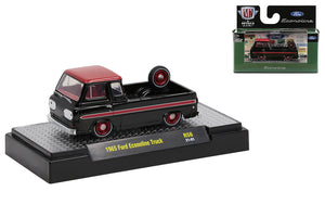 1:64 1965 Ford Econoline Truck -- Black/Red -- M2 Machines Detroit Muscle