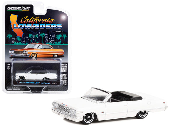 1:64 1963 Chevrolet Impala SS Convertible -- White -- California Lowriders