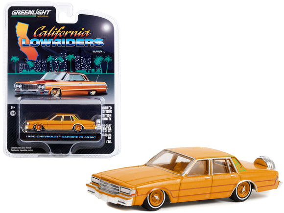 1:64 1990 Chevrolet Caprice -- Kandy Orange Metallic -- California Lowriders