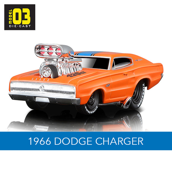 1:64 1966 Dodge Charger -- Orange -- Muscle Machines