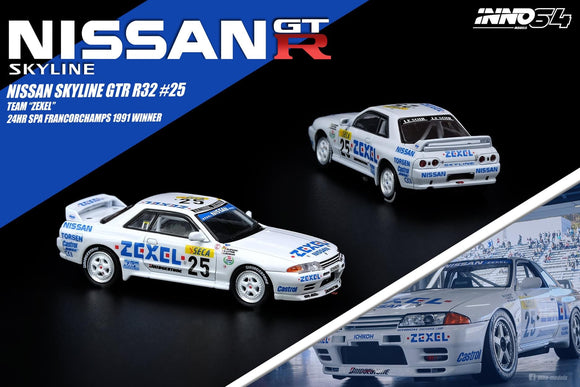 1:64 Nissan Skyline R32 GTR -- 1991 24hr Spa Winner -- #25 Team Zexel -- INNO64