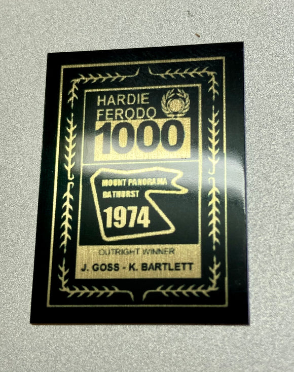 1:18 1974 Hardie-Ferodo 1000 Winner Plaque -- John Goss & Kevin Bartlett