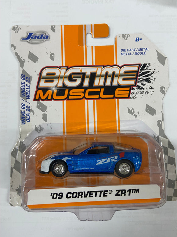 1:64 2009 Chevrolet Corvette ZR1 -- Blue-- JADA: Big Time Muscle
