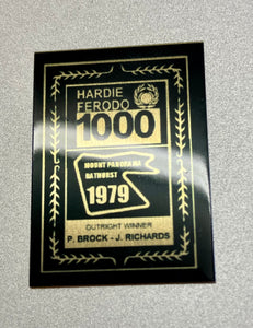 1:18 1979 Hardie-Ferodo 1000 Winner Plaque -- Peter Brock & Jim Richards