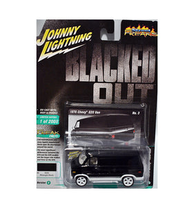 1:64 1976 Chevrolet G20 Van -- Midnight Black -- Johnny Lightning