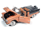 1:18 1955 Chevrolet Bel Air Convertible -- Coral/Grey -- American Muscle