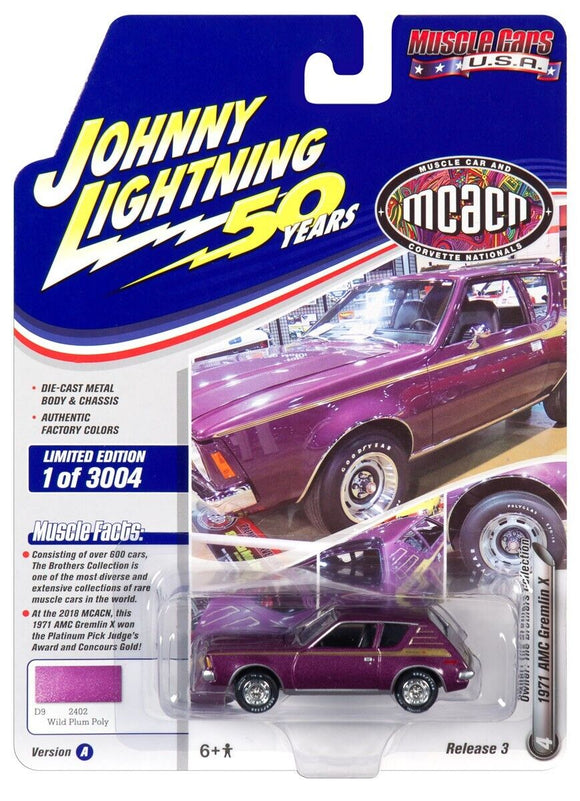 1:64 1971 AMC Gremlin X -- Wild Plum Poly -- Johnny Lightning