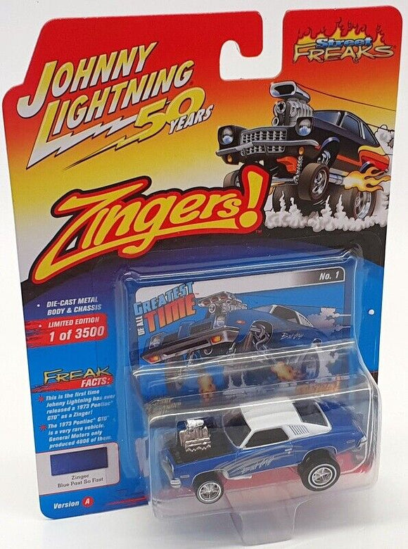 1:64 1973 Pontiac GTO -- Blue Past So Fast -- Johnny Lightning