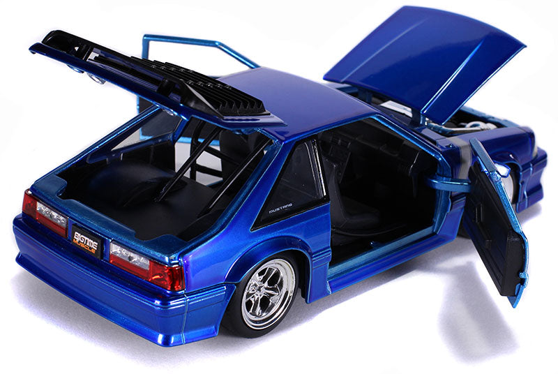 Miniature Jada Toys 1:24 - Ford Mustang GT 1989 Bleue - I Love The 80's